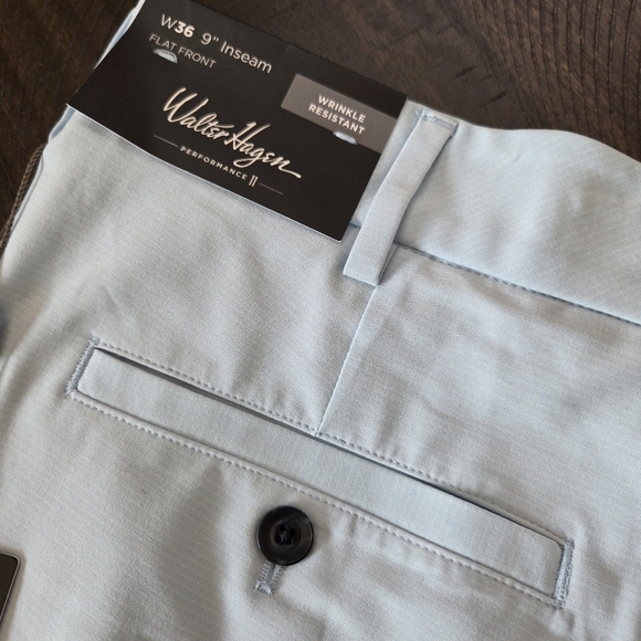 Walter Hagen Men's P11 Micro Lines Performance Golf Shorts Soft Blue Size 36 New - Picture 10 of 11